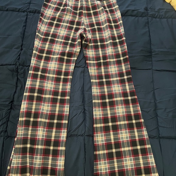 Joe Benbasset Plaid Wide Leg Pants - Black, Red, White - Picture 2 of 2